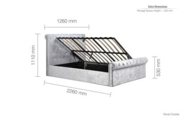 Crewe Grey 4′ Small Double Ottoman Bed