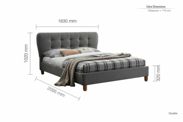 Daventry Double Bed | Grey