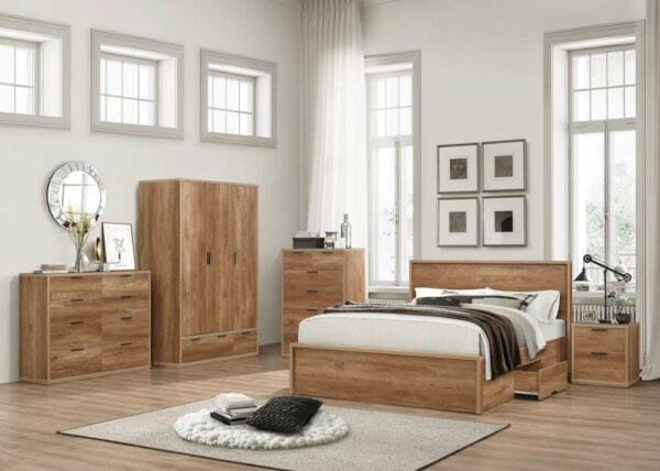 Crosby 1 Drawer Bedside | Rustic Oak
