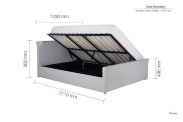 Ealing Grey 4’6 Double Ottoman Bed