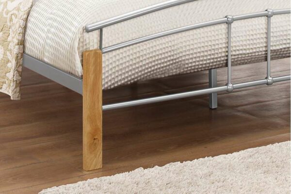 Enfield King Bed | Beech & Silver