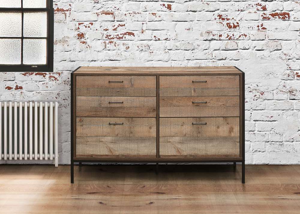 Zeya 6 Drawer Wide Chest Rustic Oak World