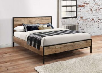 Zeya 4’6 Double Bed | Rustic Finish