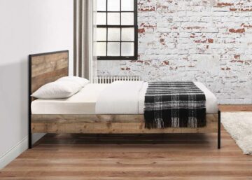 Zeya 4’6 Double Bed | Rustic Finish