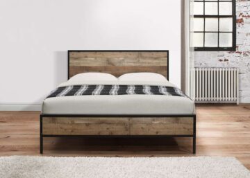 Zeya 4’6 Double Bed | Rustic Finish