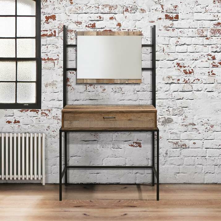 Zeya Dressing Table & Mirror Rustic Oak World