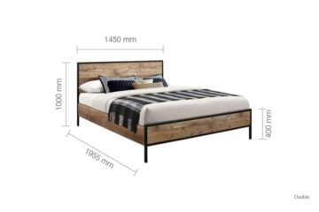 Zeya 4’6 Double Bed | Rustic Finish