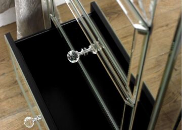 Silver Rugeley 2 Drawer Bedside | Mirrored