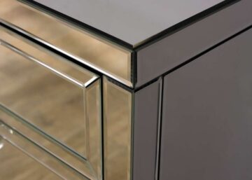 Silver Rugeley 2 Drawer Bedside | Mirrored