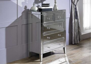 Silver Rugeley 2 Over 3 Chest | Mirrored