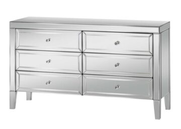 Silver Rugeley 6 Drawer Chest | Mirrored