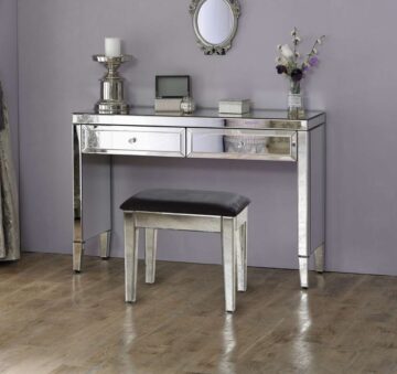 Rugeley Silver Stool | Mirrored