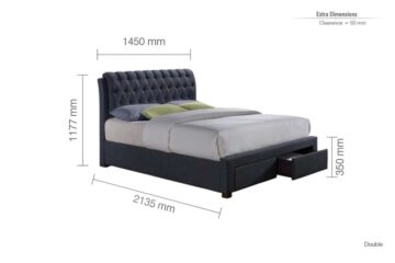 Fazeley Charcoal Grey 4’6 Double Bed