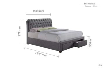 Fazeley Grey 5′ King Size Bed