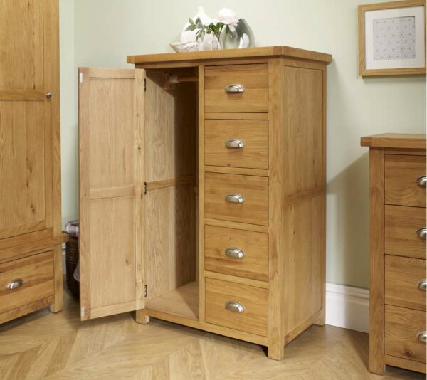 Fernando 1 Door 5 Drawer Wardrobe | Oak