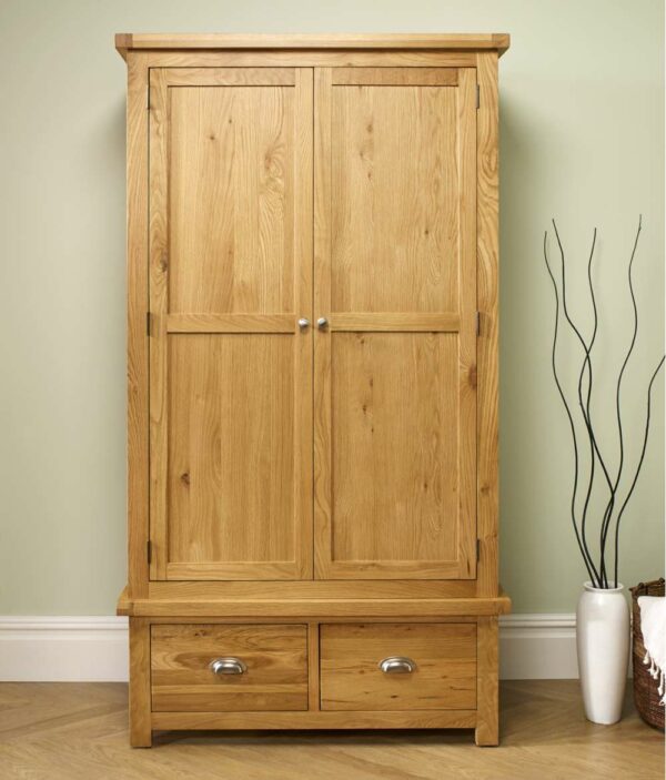 Fernando 2 Door 2 Drawer Wardrobe | Oak