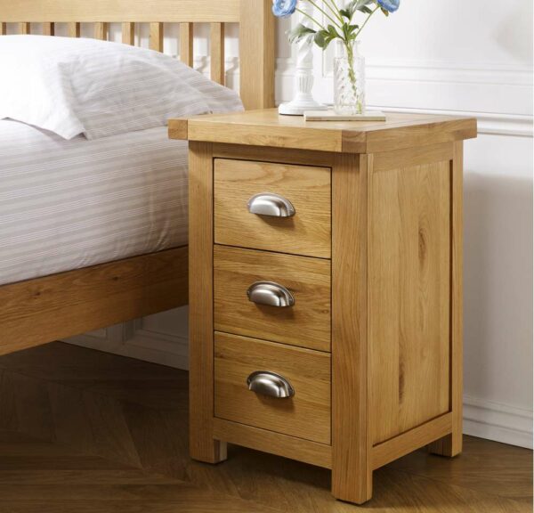 Fernando Large 3 Drawer Bedside | Oak