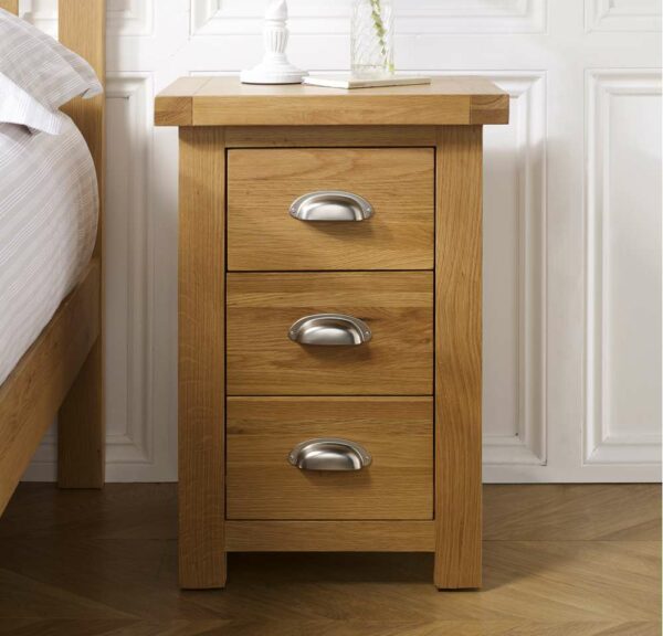 Fernando Large 3 Drawer Bedside | Oak