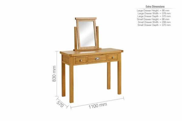 Fernando 3 Drawer Dressing Table | Oak