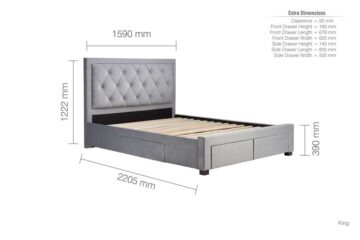 Walton Grey 5′ King Size Bed