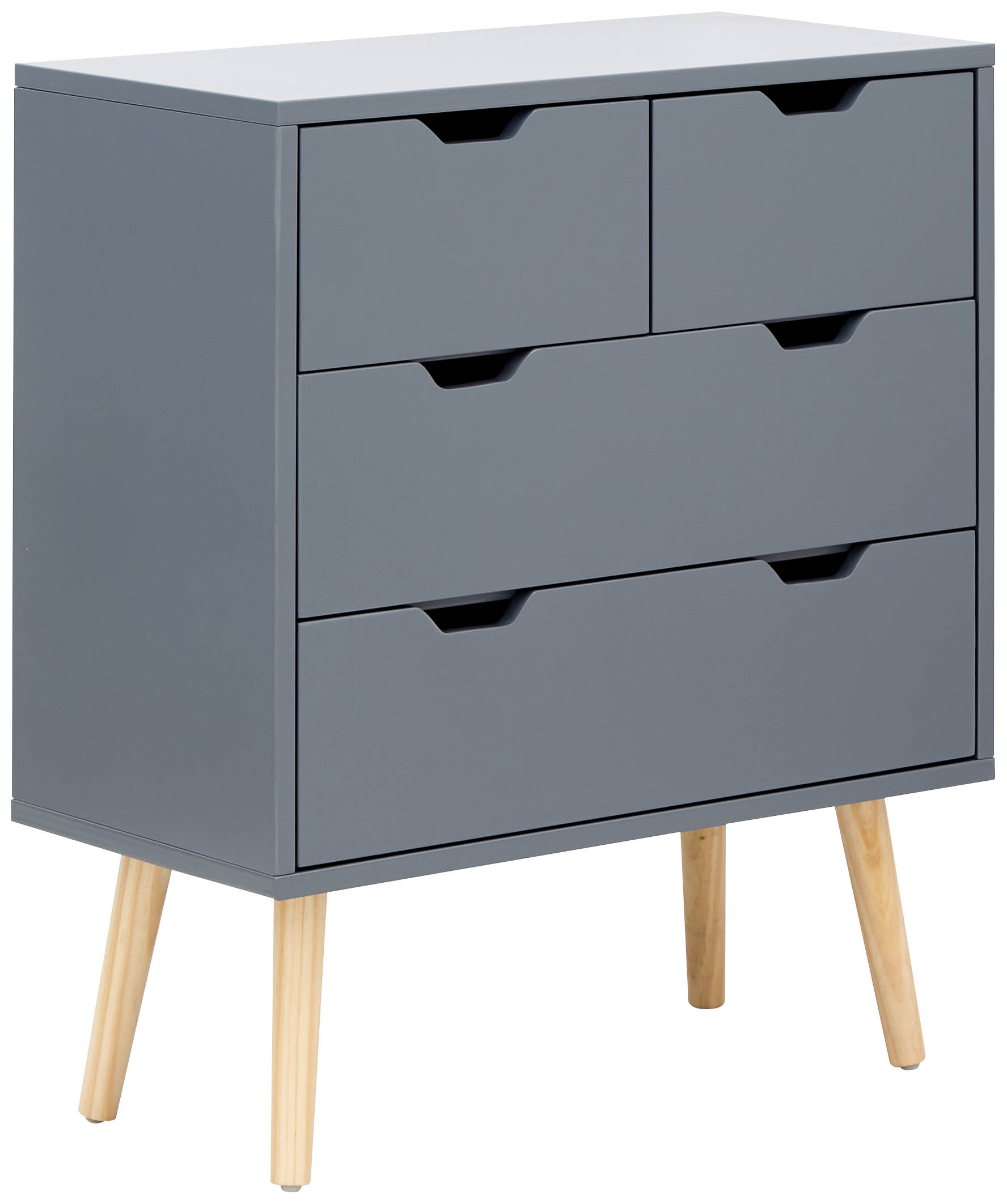 Kathmandu 2 Over 2 Chest Of Drawers Dark Grey Self Assembly Oak World
