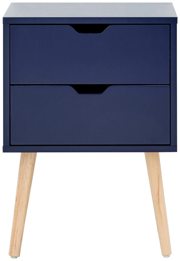 Blue Kathmandu 2 Drawer Bedside Cabinet | Nightshadow | Self Assembly