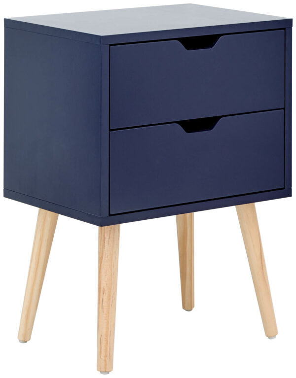 Blue Kathmandu 2 Drawer Bedside Cabinet | Nightshadow | Self Assembly