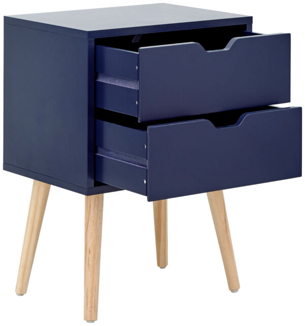Blue Kathmandu 2 Drawer Bedside Cabinet | Nightshadow | Self Assembly