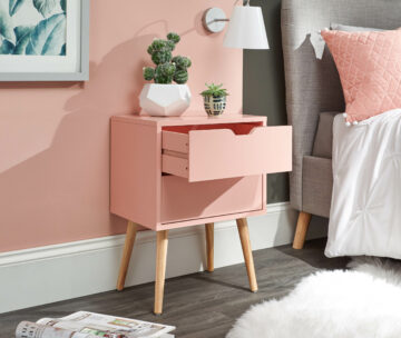 Kathmandu Pink 2 Drawer Bedside Cabinet