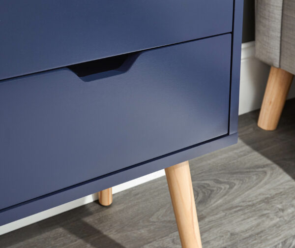 Blue Kathmandu 2 Drawer Bedside Cabinet | Nightshadow | Self Assembly