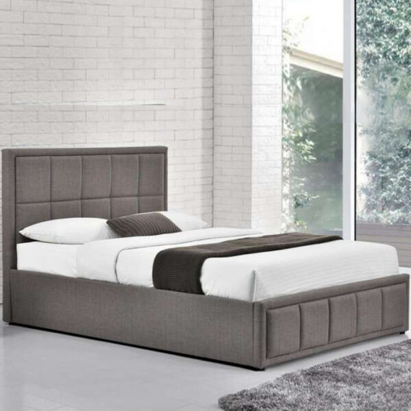 Lenzie Double Ottoman Bed | Grey