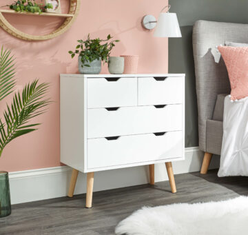 Kathmandu 2 Over 2 Chest Of Drawers | White | Clearance