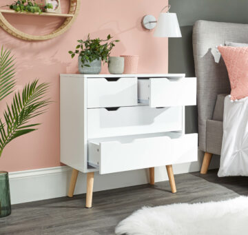 Kathmandu White 2 Over 2 Chest of Drawers