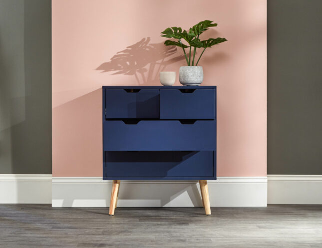 Blue Kathmandu 2 Over 2 Chest Of Drawers | Nightshadow | Oak World
