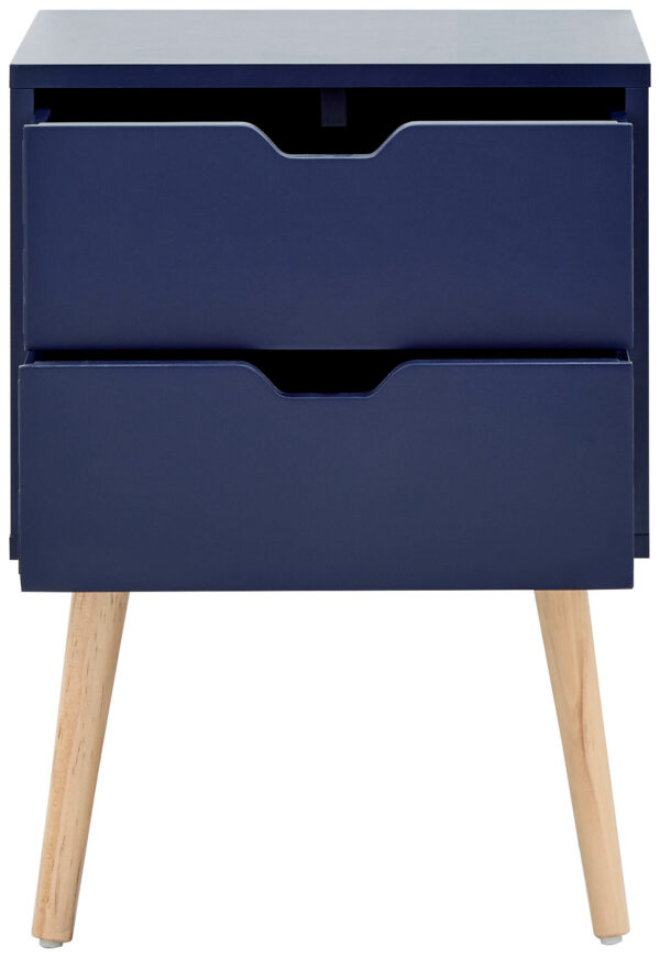 Blue Kathmandu 2 Drawer Bedside Cabinet | Nightshadow | Self Assembly