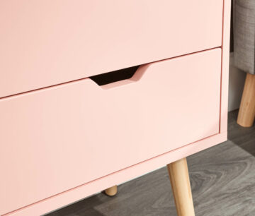 Kathmandu Pink 2 Drawer Bedside Cabinet