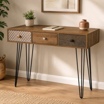 Highbury 3 Drawer Desk | Oak Finish
