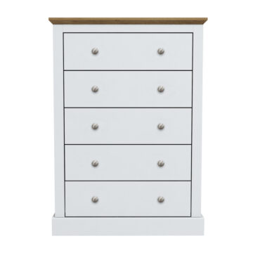 Latimer White 5 Drawer Chest