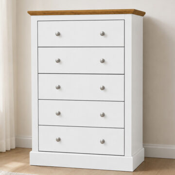 Latimer 5 Drawer Chest | White