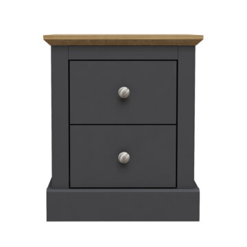 Latimer Grey 2 Drawer Bedside Cabinet