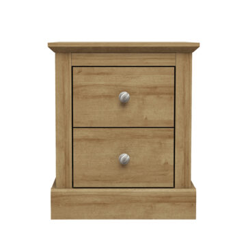 Latimer 2 Drawer Bedside Cabinet | Oak Finish