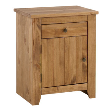 Heathrow 1 Drawer 1 Door Bedside Cabinet | Pine Finish