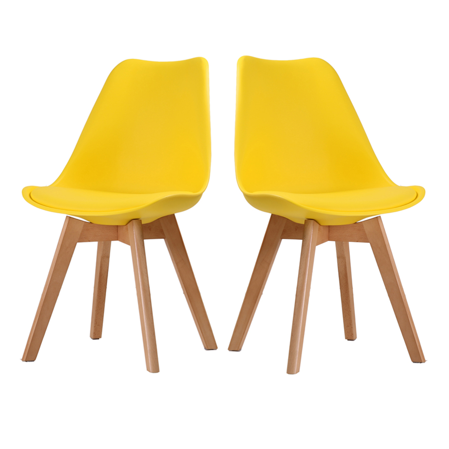 Leah Pair of Yellow Dining Chairs