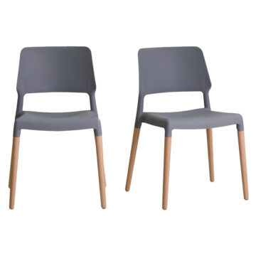 Riva Pair of Grey Dining Chairs