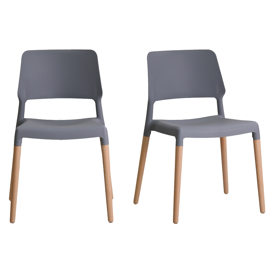 Riva Pair of Grey Dining Chairs