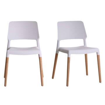 Riva Pair of White Dining Chairs