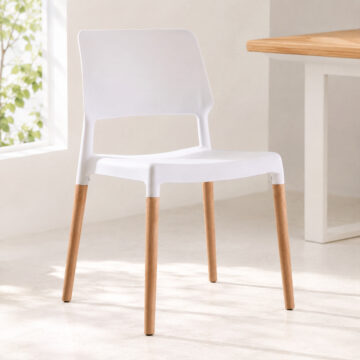 Riva Pair of White Dining Chairs