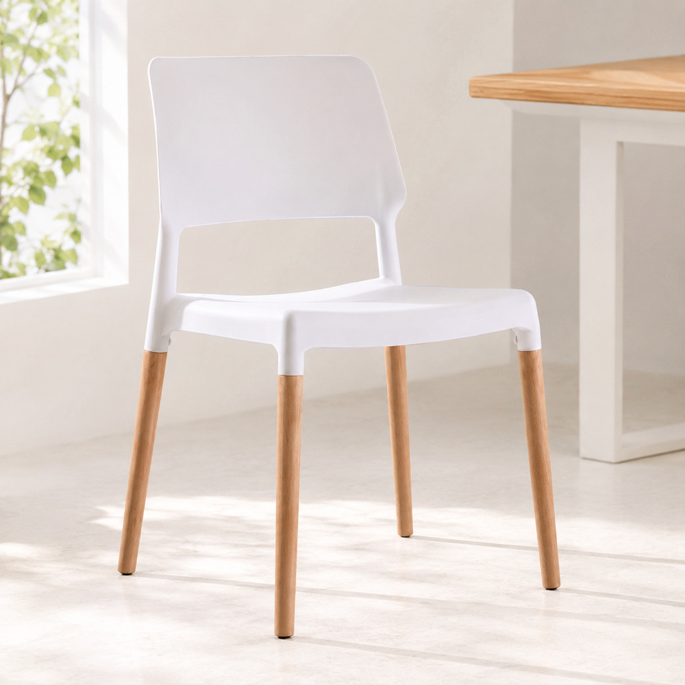 Riva Pair of White Dining Chairs
