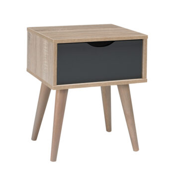 Canada Grey 1 Drawer Lamp Table | Bedside Table | Oak Finish