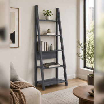 Crossharbour Ladder Bookcase | Black